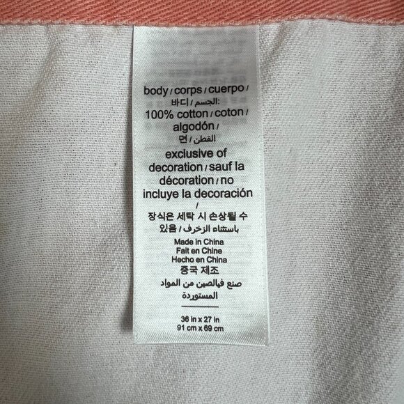 Williams Sonoma Apron Orange Pink White Floral 100%‎ Cotton Tie Back Made in USA - Picture 14 of 15